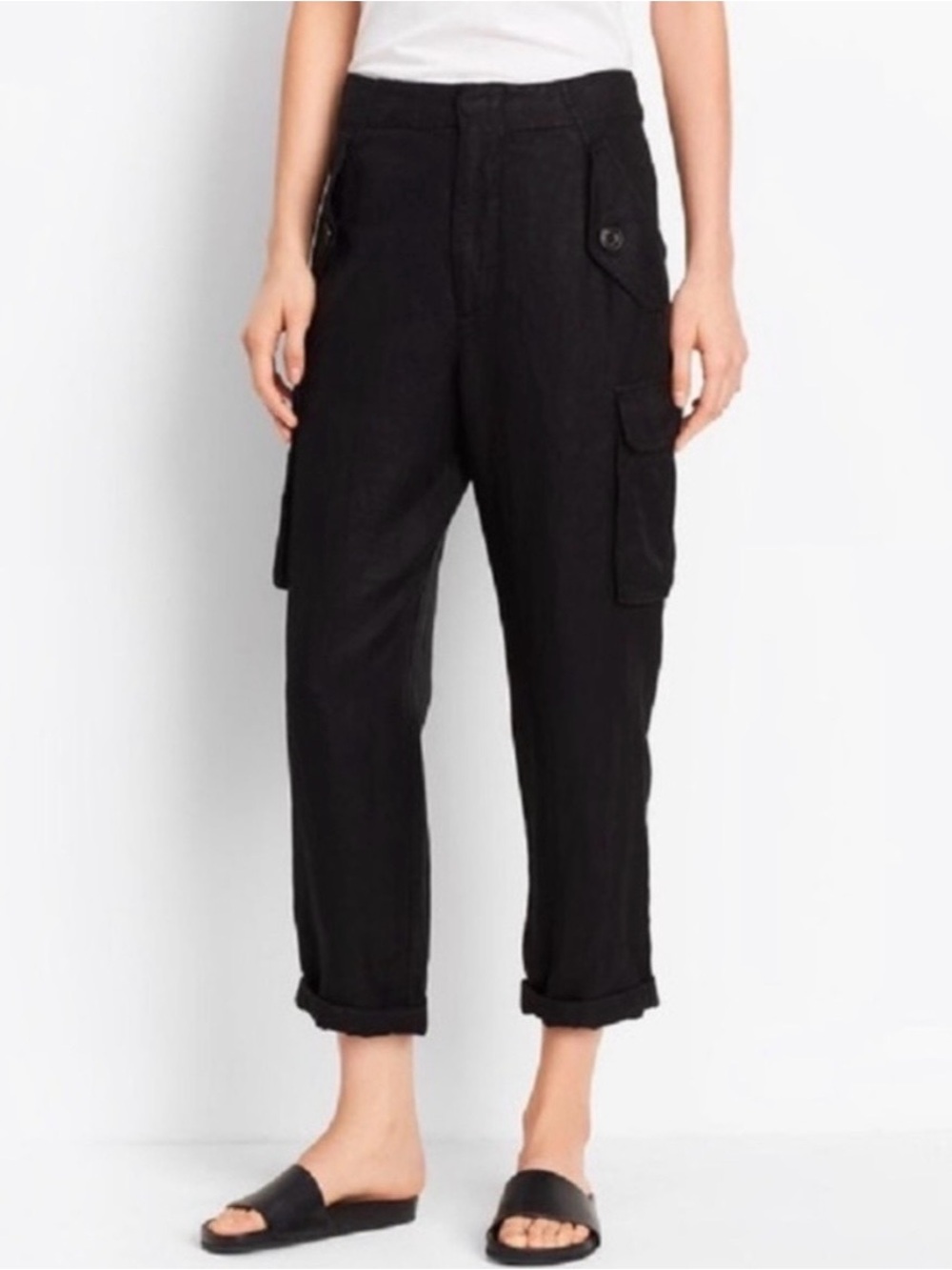 Vince Utility Cargo Linen Blend Drawstring Pant
